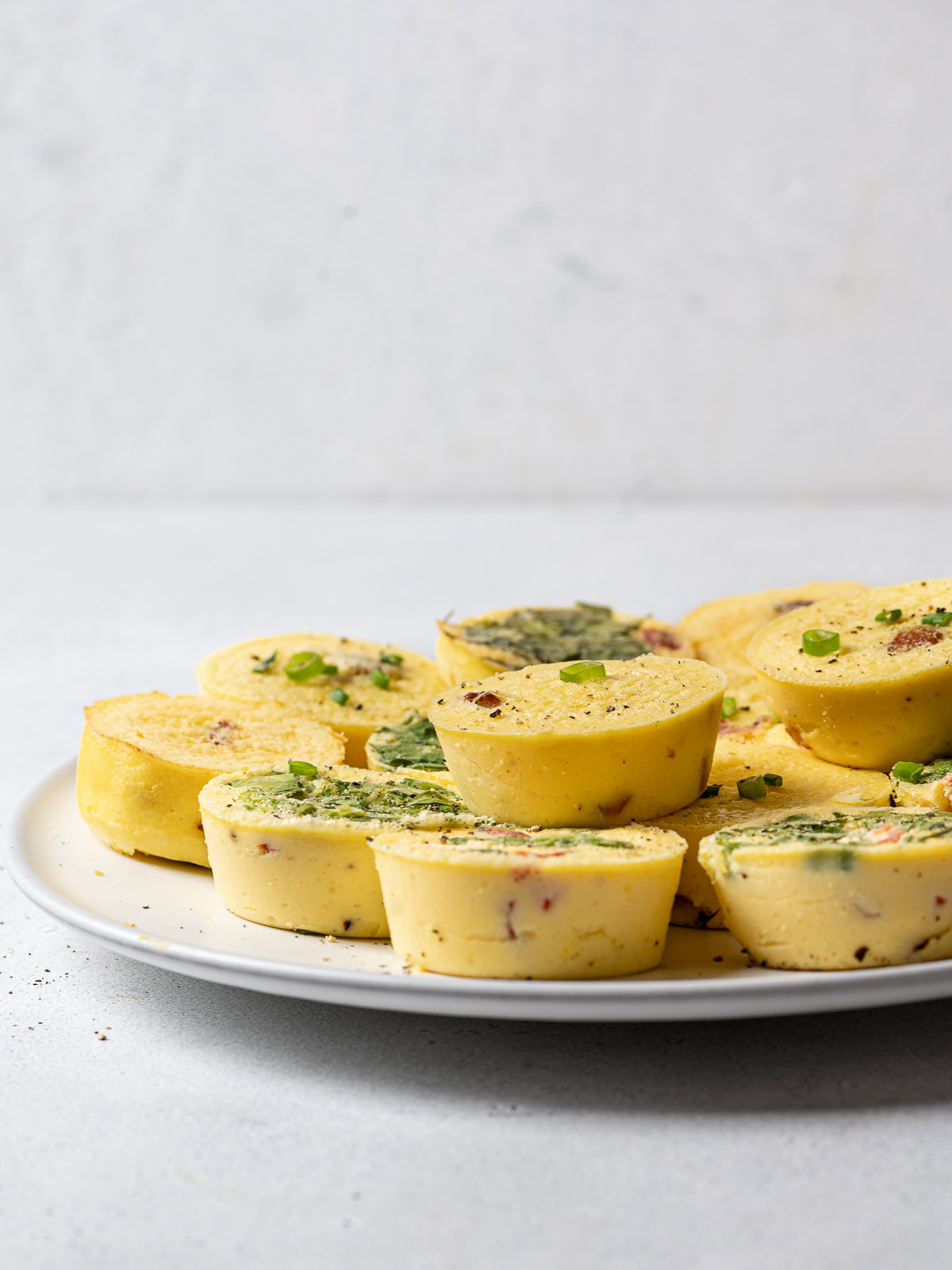 Baked Starbucks Copycat egg bites piled on platter