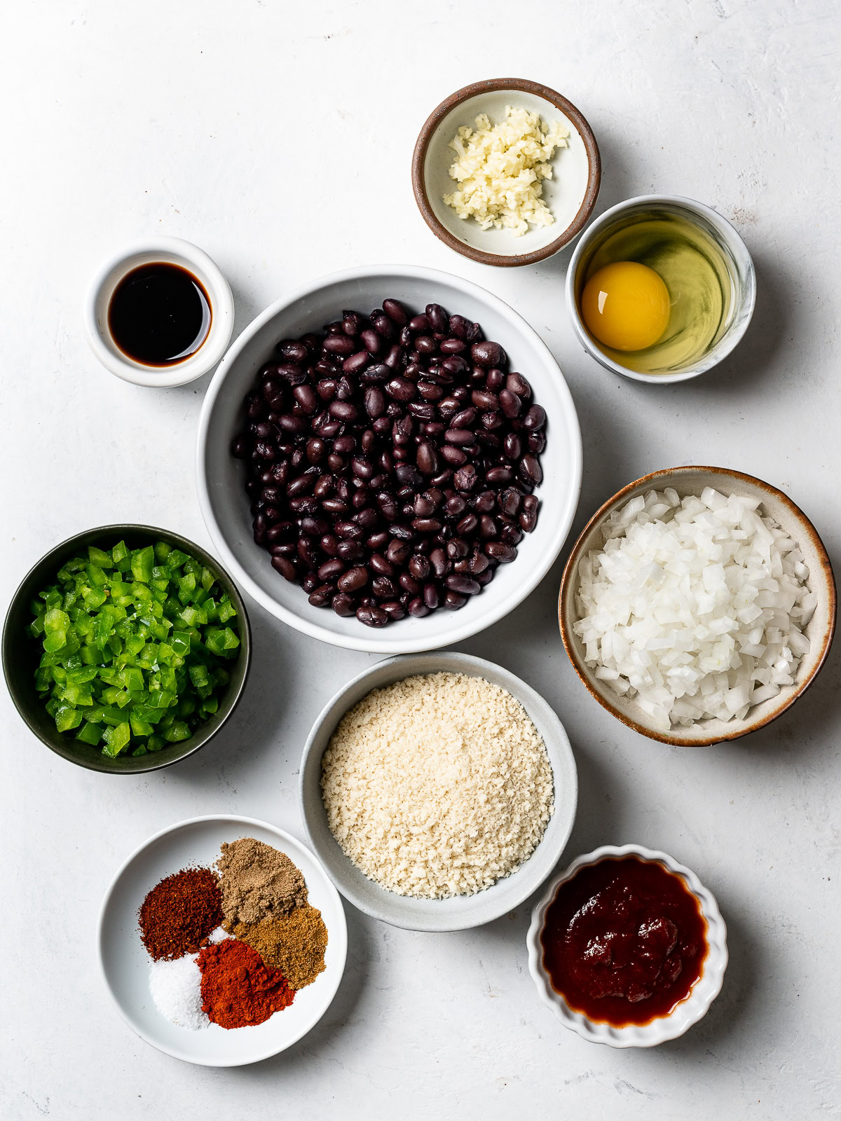 Ingredients to make black bean burgers