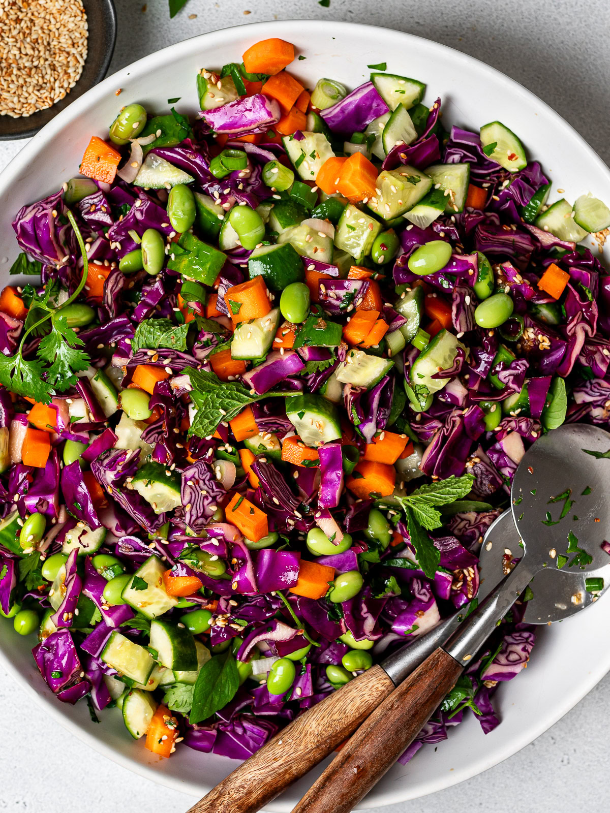 Thai chopped salad tossed with sesame-ginger dressing 