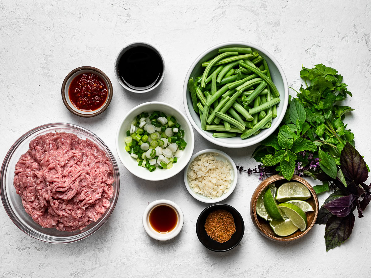 Recipe ingredients in bowls