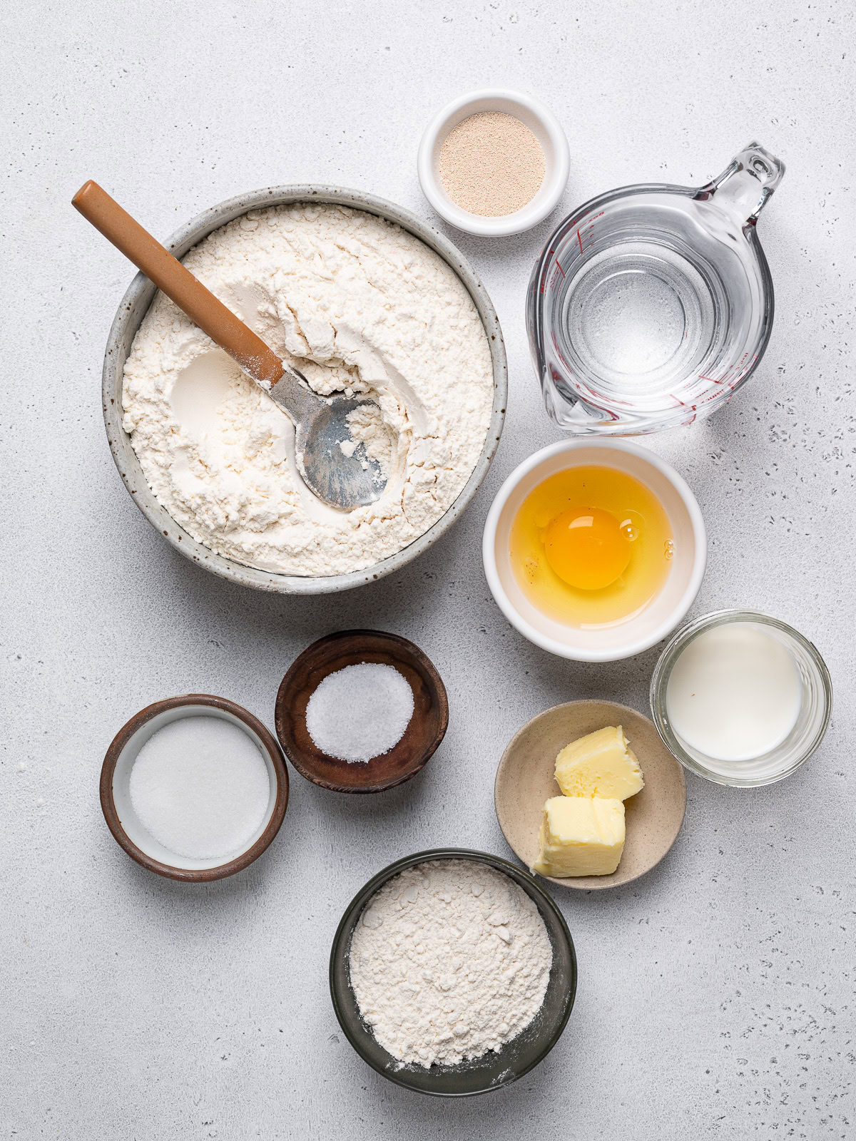 recipe ingredients prepared in small bowls