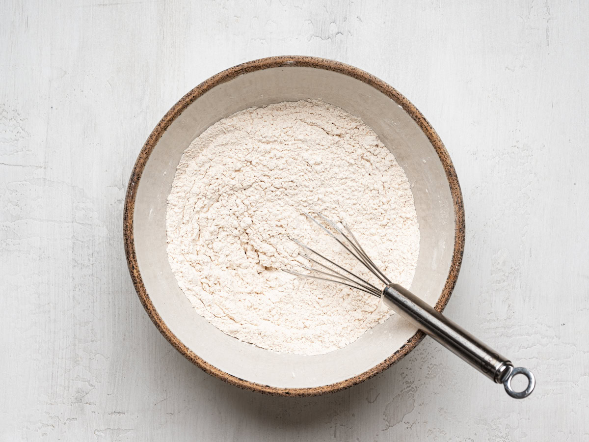 dry ingredients in a mixing bowl