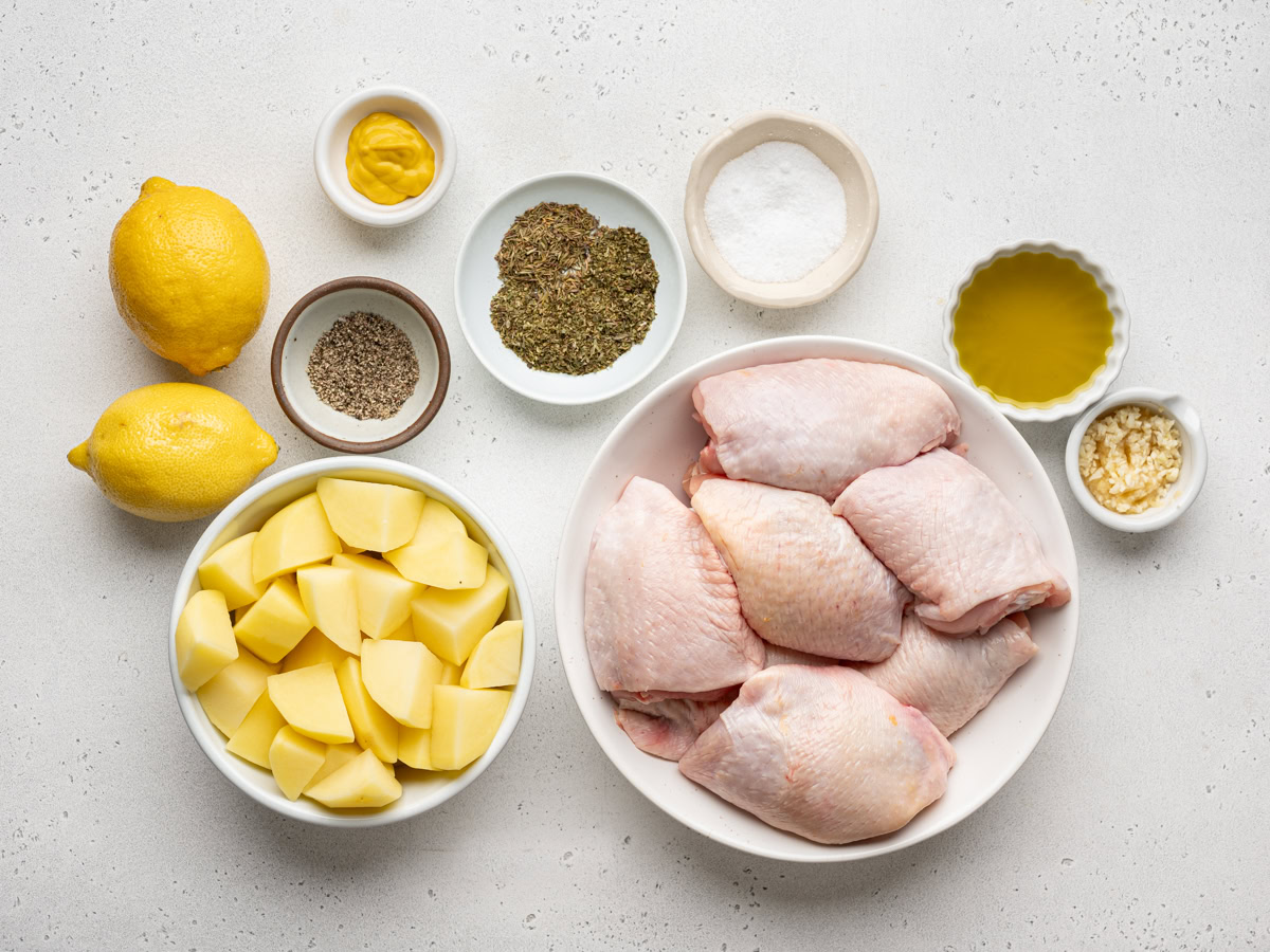 recipe ingredients prepared in bowls