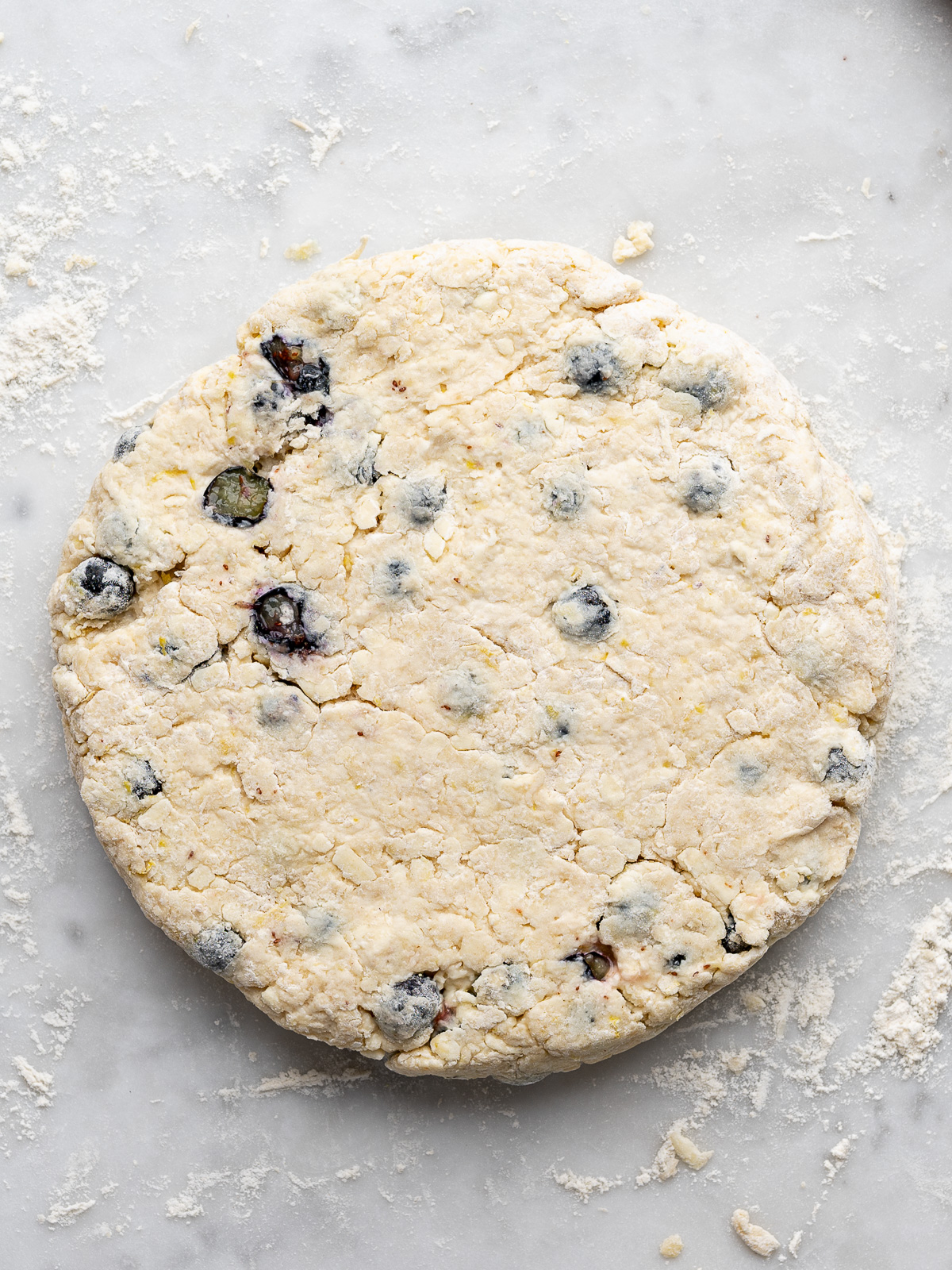 Dough shaped into a disk.