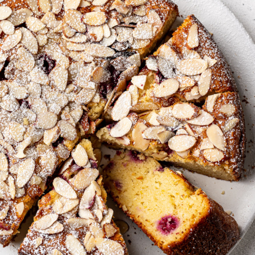 Raspberry Almond Ricotta Cake - Sandra Valvassori