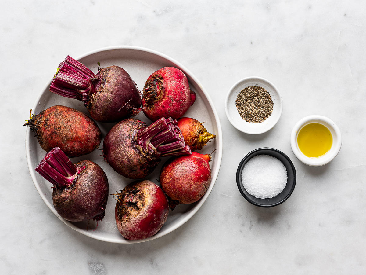 Recipe ingredients prepared in bowls. 