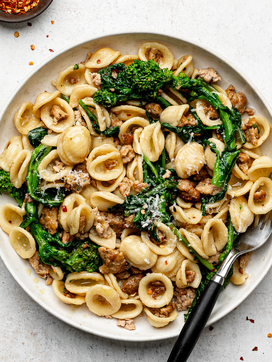 Rapini with Sausage and Pasta