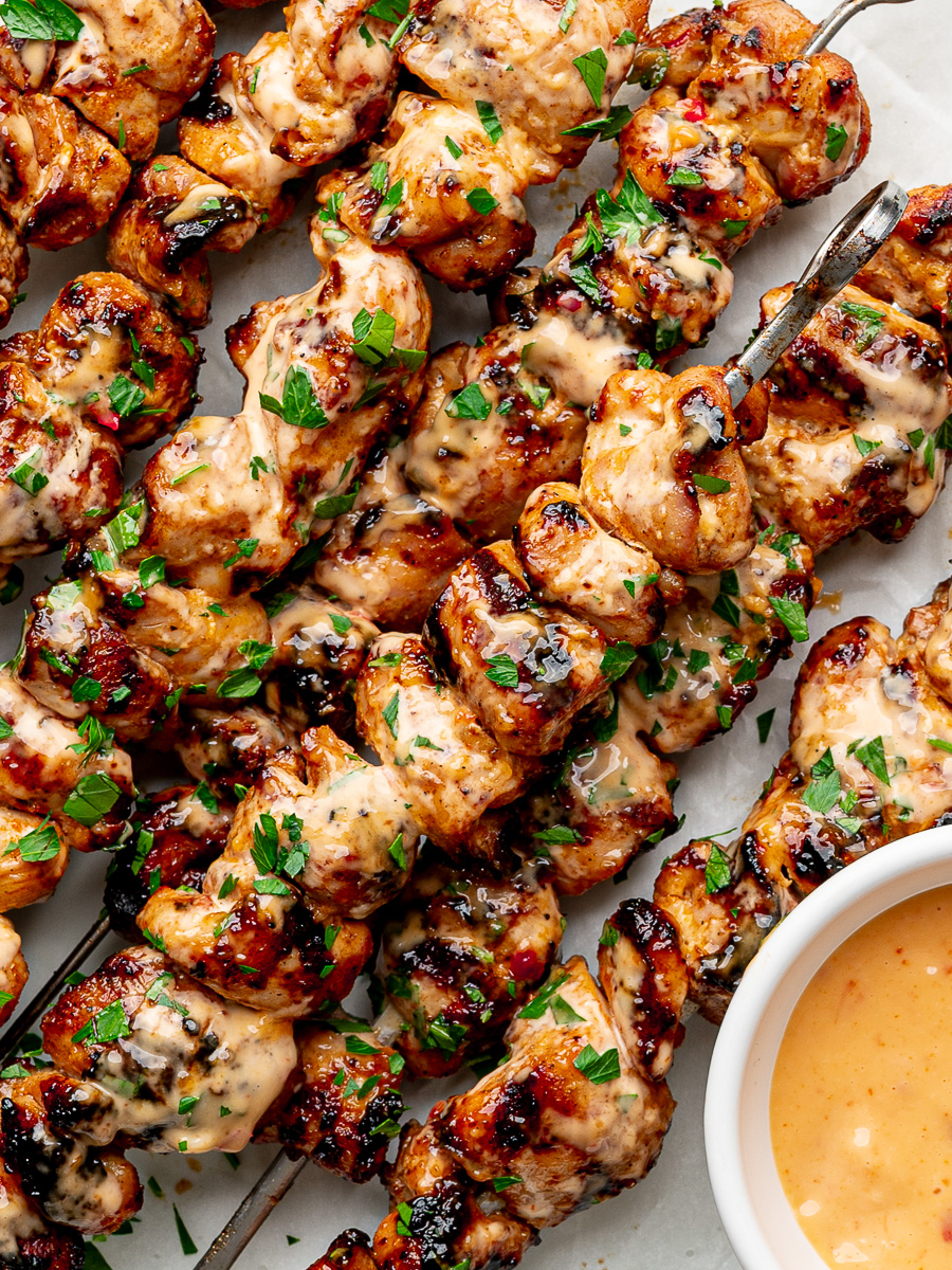 Bang Bang Chicken Skewers
