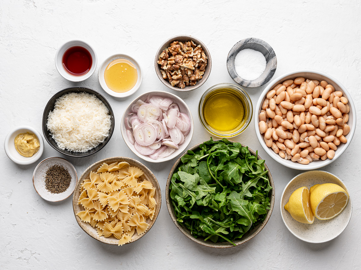 Recipe ingredients served in small bowls.