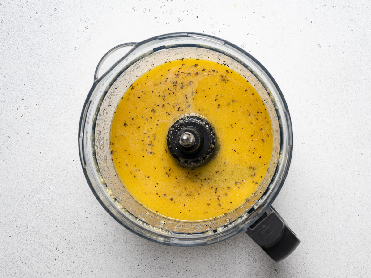 Mojo sauce blended in food processor.